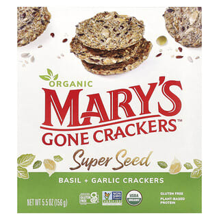 Mary's Gone Crackers, Organic Super Seed Crackers, Basil + Garlic, 5.5 oz (156 g)