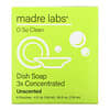 Madre Labs, Dish Soap, 3x Concentrate Refill, Unscented, 6 Pouches, 4 fl oz (118 ml) Each