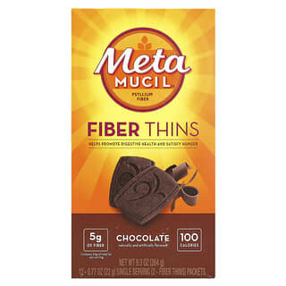 Metamucil, Fibra sottile, cioccolato, 12 bustine, 22 g ciascuna