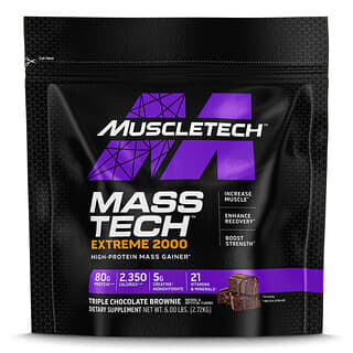 MuscleTech, Mass Tech Extreme 2000，三重巧克力蛋糕，6 磅（2.72 千克）