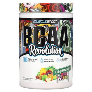 MuscleSport, BCAA（分岐鎖アミノ酸）、Revolution、フルーツパンチ、450g（15.9オンス）