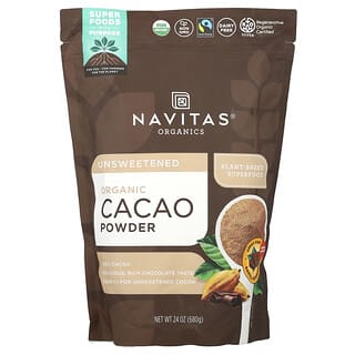 Navitas Organics, Cacao orgánico en polvo, Sin endulzar, 680 g (24 oz)