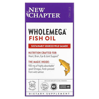 New Chapter, рыбий жир Wholemega, 180 мягких таблеток