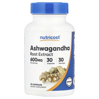 Nutricost, Extrait de racine d'ashwagandha, 600 mg, 30 capsules