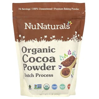 NuNaturals, Cacao orgánico en polvo, 454 g (1 lb)