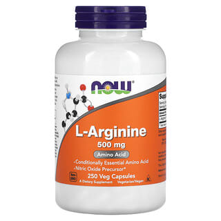 NOW Foods, L-Arginine, 500 mg, 250 Bitkisel Kapsül