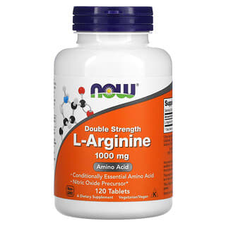 NOW Foods, L-Arginine, Double Strength, 1,000 mg, 120 Tablet