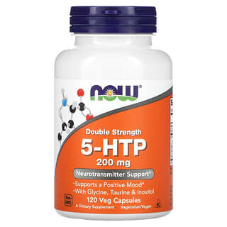 NOW Foods, 5-HTP, 2배의 강도, 200 mg, 120 베지 캡스