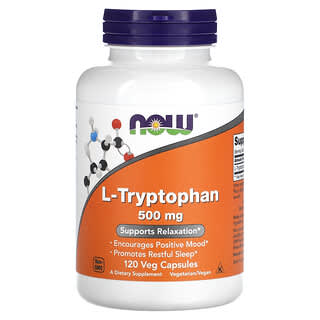 NOW Foods, L-Triptofan, 500 mg, 120 Kapsul Sayur