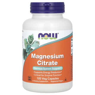 NOW Foods, Magnesium Sitrat, 120 Kapsul Nabati