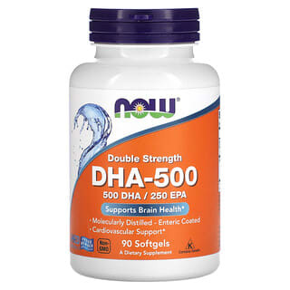 NOW Foods, DHA-500, Double Strength, 90 Softgels