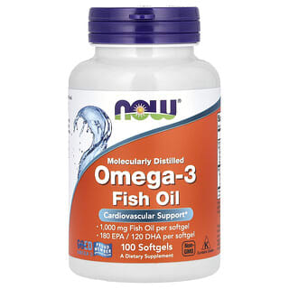 NOW Foods, Omega-3 鱼油，1000 毫克，180 EPA-120 DHA，100 粒软凝胶