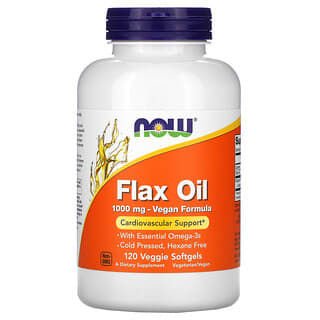 NOW Foods, Flax Oil, 1,000 mg, 120 Veggie Softgels