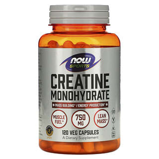 NOW Foods, Sports, Creatine Monohydrate, 4,500 mg, 120 Veg Capsules (750 mg per Capsule)