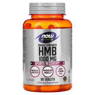 NOW Foods, Deportes, HMB, Doble concentración, 1000 mg, 90 comprimidos