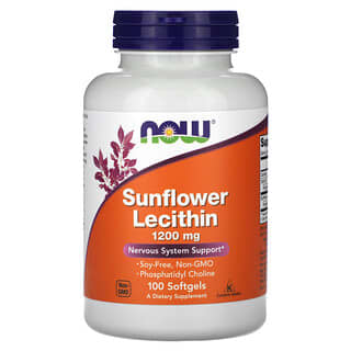 NOW Foods, Sunflower Lecithin, 1,200 mg, 100 Softgels