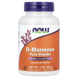 NOW Foods, D-mannose certifiée biologique, Poudre pure, 85 g