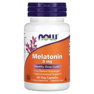 NOW Foods, Melatonin, 5 mg, 60 Veg Capsules