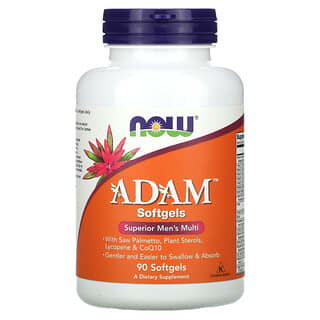 NOW Foods, ADAM, Multivitamines pour hommes de qualité supérieure, 90 capsules à enveloppe molle