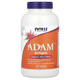 NOW Foods, ADAM™, Multivitamines de qualité supérieure pour hommes, 180 capsules à enveloppe molle