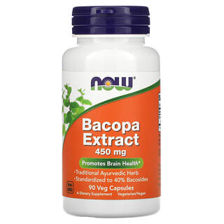 NOW Foods, Bacopa Extract, 450 mg, 90 Veg Capsules