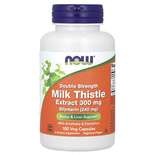 NOW Foods, Milk Thistle Extract, Double Strength, 300 mg, 100 Veg Capsules