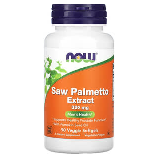 NOW Foods, Extrait de chou palmiste, Santé masculine, 320 mg, 90 capsules végétariennes à enveloppe molle