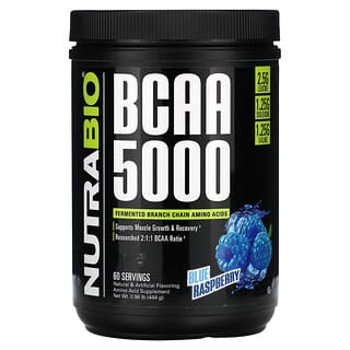 NutraBio, BCAA 5000, Frambuesa azul`` 444 g (0,98 lb)