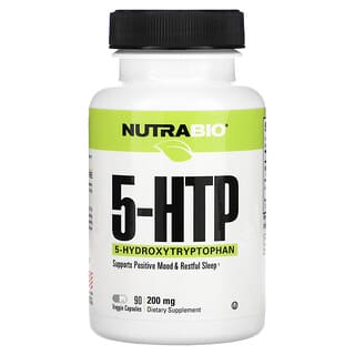 NutraBio, 5-HTP, 200 mg, 90 cápsulas vegetales