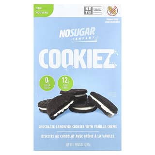 No Sugar Company, Cookiez, Chocolate Sandwich Cookies with Vanilla Creme, 240 g