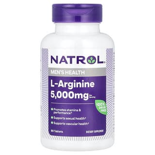 Natrol, L-arginina, zwiększona moc, 3000 mg, 90 tabletek (1000 mg na tabletkę)