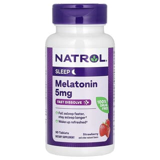 Natrol, Melatonin, Fast Dissolve, Strawberry, 5 mg, 90 Tablets