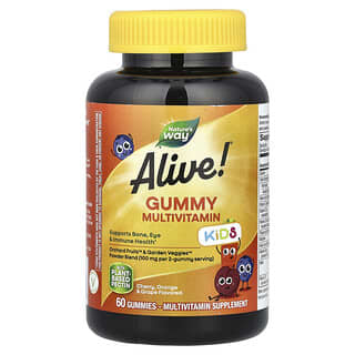 Nature's Way, Alive! Infantil, Multivitamínico em Gomas, Sabores de Cereja, Laranja e Uva, 60 Gomas