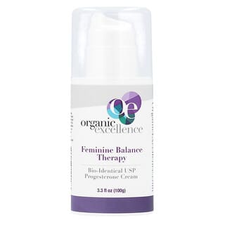 Organic Excellence, Feminine Balance Therapy, Bio-Identical USP Progesterone Cream, 3.3 fl oz (100 g)