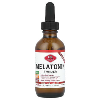 Olympian Labs, Melatonin, Alcohol Free, Grape, 1 mg, 2 oz (60 ml)