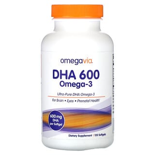 OmegaVia, DHA 600，Omega-3，120 粒软凝胶