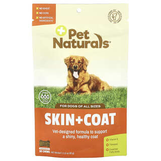 Pet Naturals, Skin + Coat, For Dogs, All Sizes, 30 Chews, 2.12 oz (60 g)