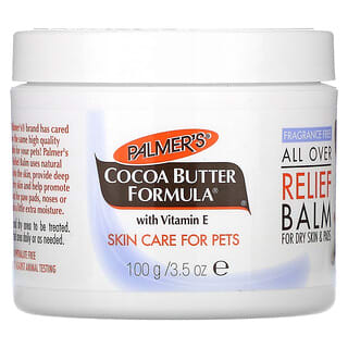 Palmer's for Pets, Coconut Butter Formula with Vitamin E, All Over Relief Balm, For Dry Skin & Pads, Fragrance Free, 3.5 oz (100 g)