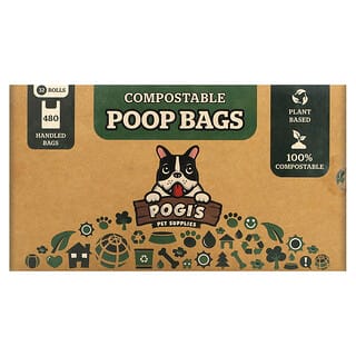 Pogi's Pet Supplies, Compostable Poop Bags, 32 Rolls, 480 Handled Bags