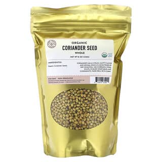 Pure Indian Foods, Organic Coriander Seed, Whole , 8 oz (226 g)