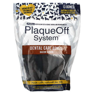 ProDen, Sistema PlaqueOff, Cuidado dental para huesos, Para perros, Tocino`` 13 huesos, 482 g (17 oz)