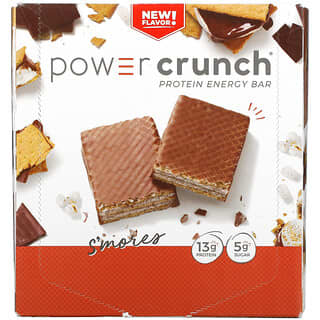 BNRG, Barrita energética proteica Power Crunch, S'mores, 12 barritas, 40 g (1,4 oz) cada una