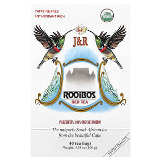 J&R Port Trading, Pure Rooibos Red Tea, Sem Cafeína, 40 Saquinhos de Chá, 100 g (3,53 oz)