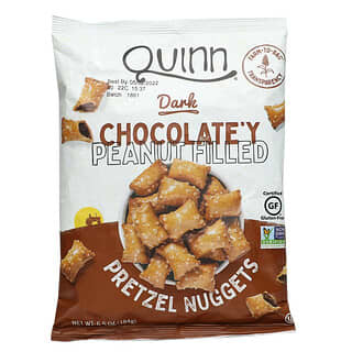 Quinn Snacks, Pépites de bretzels, Fourrés au chocolat noir et aux cacahuètes, 184 g