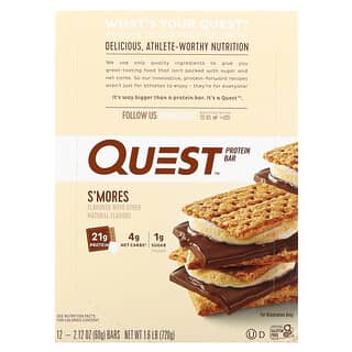 Quest Nutrition, Barres protéinées, S'mores Flavor, 12 Barres, 2.12 (60 g) chacune