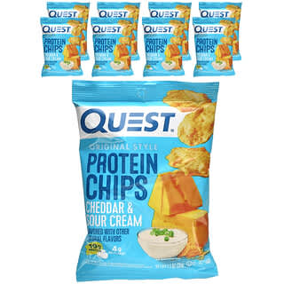 Quest Nutrition, Original Style Protein Chips, Cheddar & Sour Cream, 8 Bags, 1.1 oz (32 g) Each