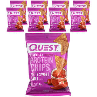 Quest Nutrition, 玉米餅蛋白質薯片，辛辣甜椒，8 袋，每袋 1.1 盎司（32 克）