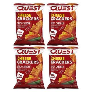 Quest Nutrition, Galletas de queso, Cheddar picante`` 4 bolsas de 30 g (1,06 oz) cada una