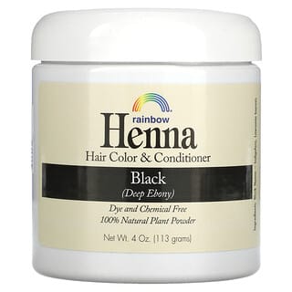 Rainbow Research, Henna, color para el cabello y acondicionador, negro, 4 oz (113 g)