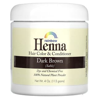 Rainbow Research, Henna, Tinte y acondicionador para el cabello, Marrón oscuro (marta), 113 g (4 oz)